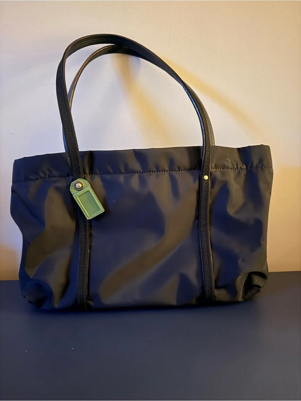kate spade Black Shoulder Tote with Green Tag